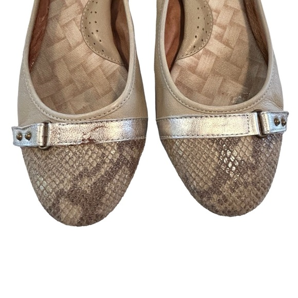 Born Leather Snakeskin Embossed Ballet Flats Tan Size 9.5 - Picture 6 of 12
